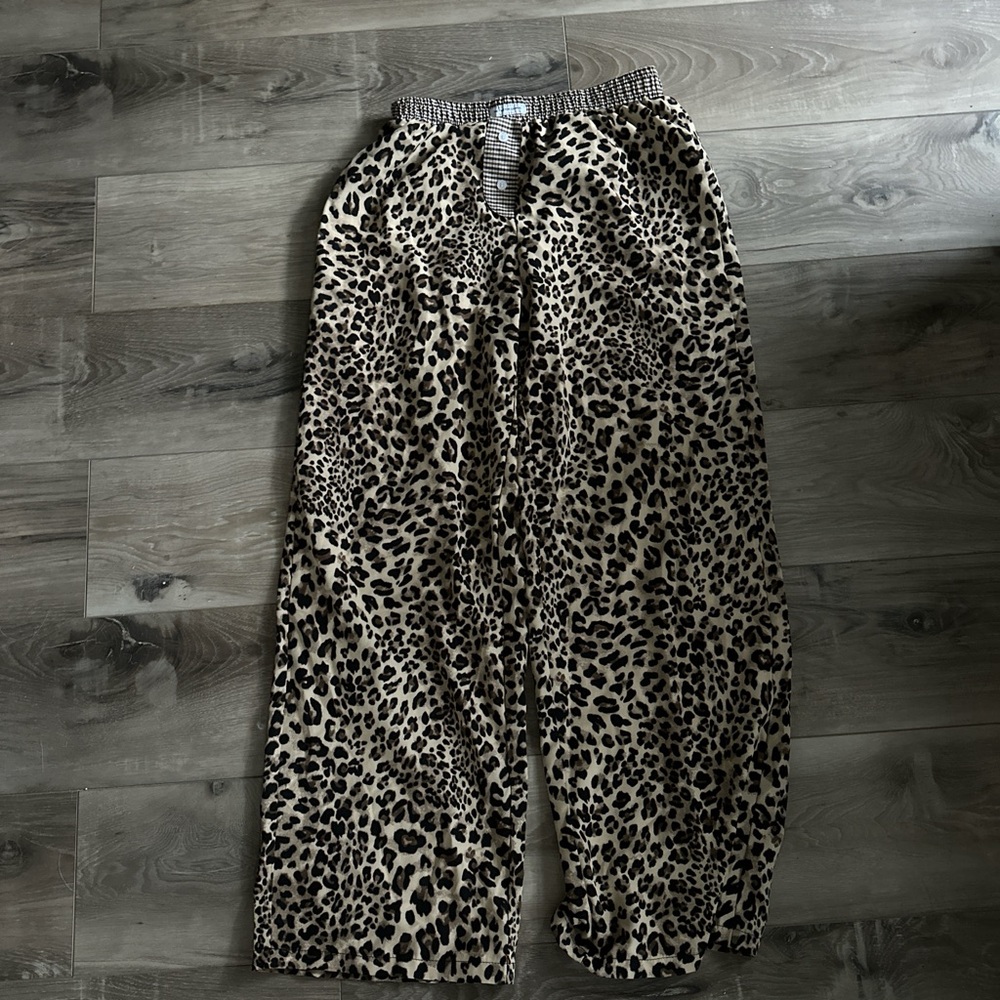 SHEIN Leopard Print Wide-Leg Pants